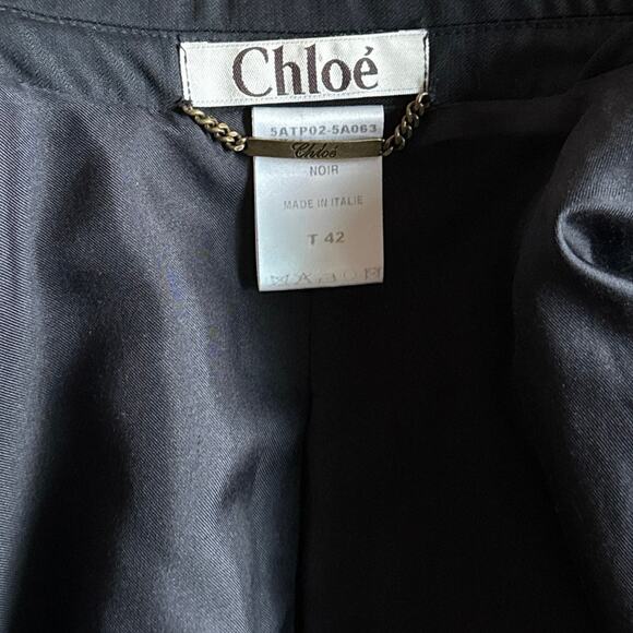 Chloe Black Wool Blazer Size 42 - Picture 7 of 10